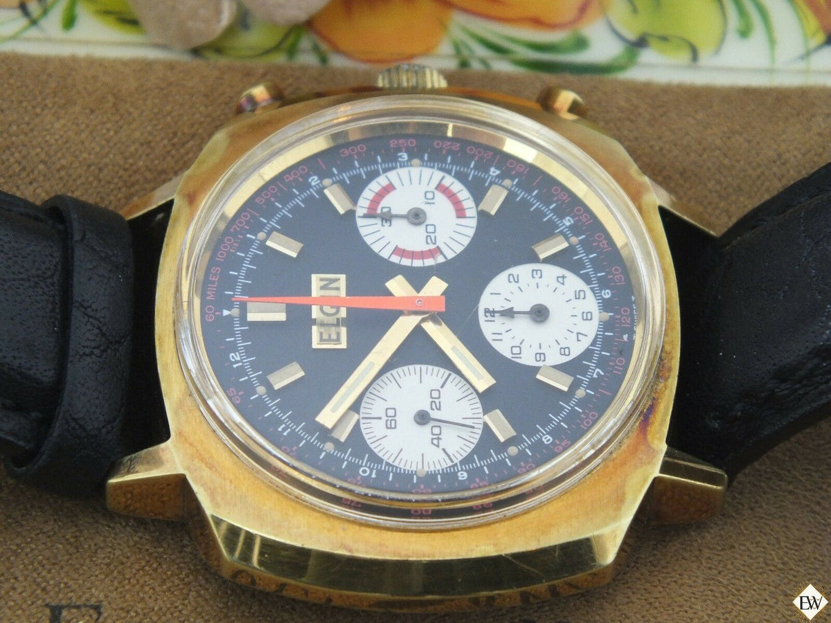 Vintage Elgin 60 s Chronograph Valjoux 7736 Watch Panda Cal 330 73643 Experts Watches