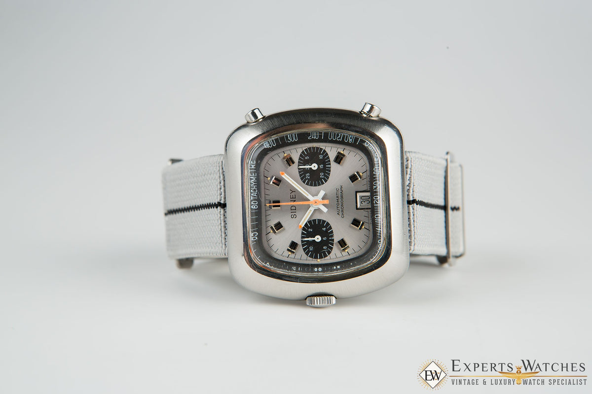 Vintage 1970's Sidney Chronograph Calibre 12 Date Silverstone Panda Ch