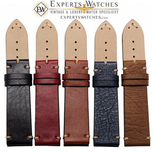 ExpertsWatches Hand Made Premium Leather Stitched Vintage Watch Strap Band 20 mm - Experts Watches