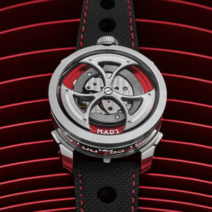 New M.A.D.1 Edition 1 Red by MB&F Automatic Steel Mens 42mm Strap MAD Watch - Experts Watches