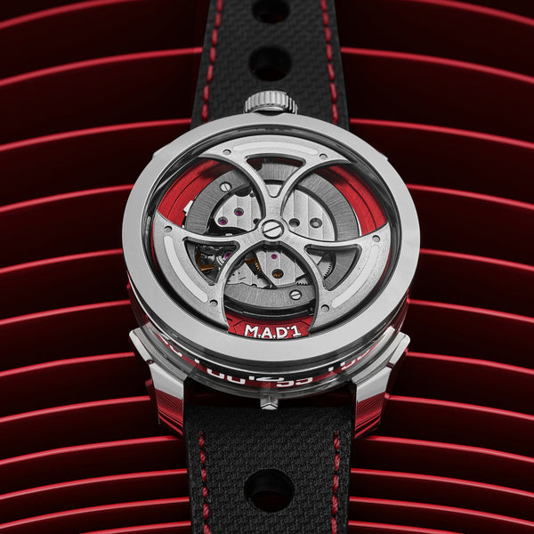 New M.A.D.1 Edition 1 Red by MB&F Automatic Steel Mens 42mm Strap MAD Watch - Experts Watches