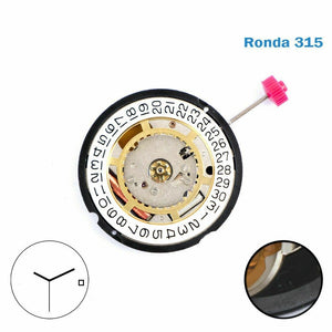 NOS Harley Ronda 11½"' cal. 315 date at 3 Swiss Quartz Watch Movement HR515 - Experts Watches