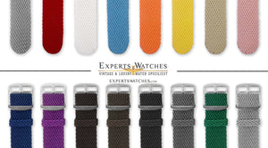 Vintage Style 18mm 20mm Perlon Watch Strap Braided Nylon Band Colors Super EW - Experts Watches