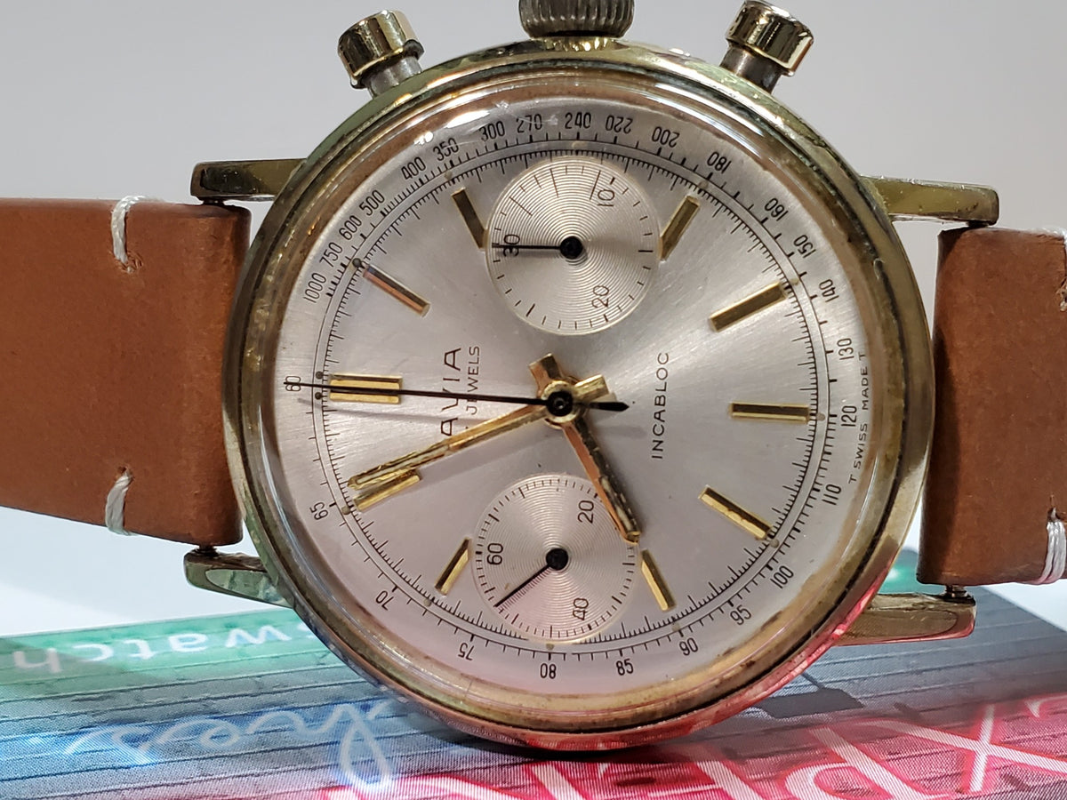 Collectible Vintage CHRONOGARAPH AVIA wristwatch mechanical watch LAND