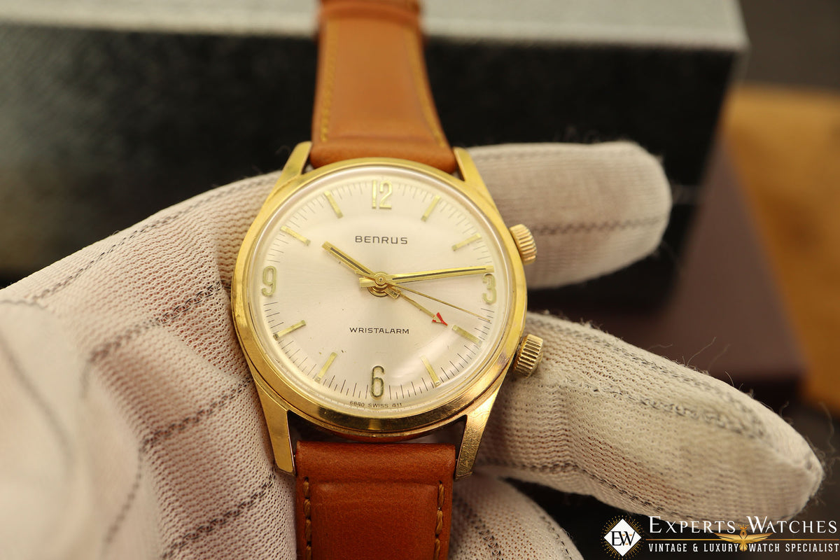 1960 s Vintage Serviced Benrus Wrist Alarm Manual Gold Fill SunBurst D Experts Watches