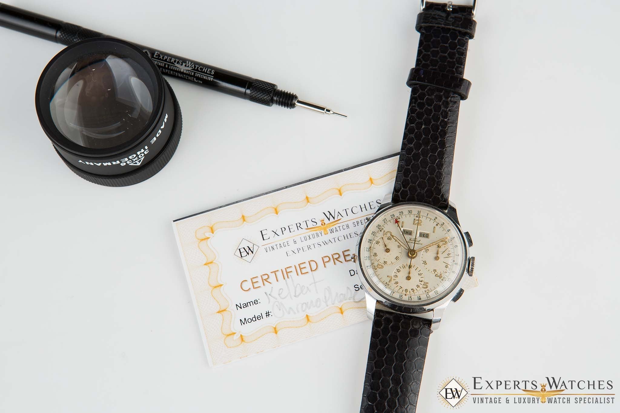 1950 Vintage Kelbert Valjoux 72C Triple Date Calendar Chronograph