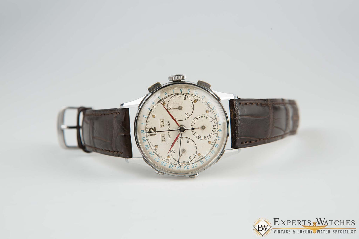 1950s Vintage Wittnauer Valjoux 72C Triple Date Calendar Chronograph W Experts Watches