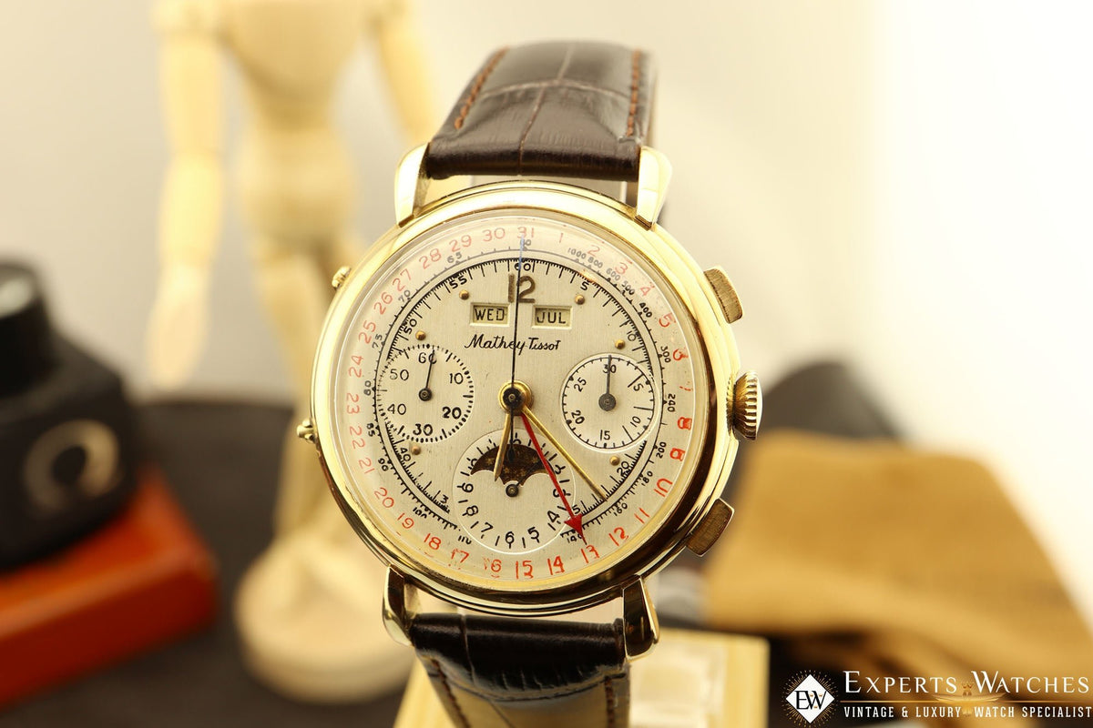 Vintage Serviced 50s Mathey Tissot Chronograph Valjoux 88 Day Date Moo Experts Watches