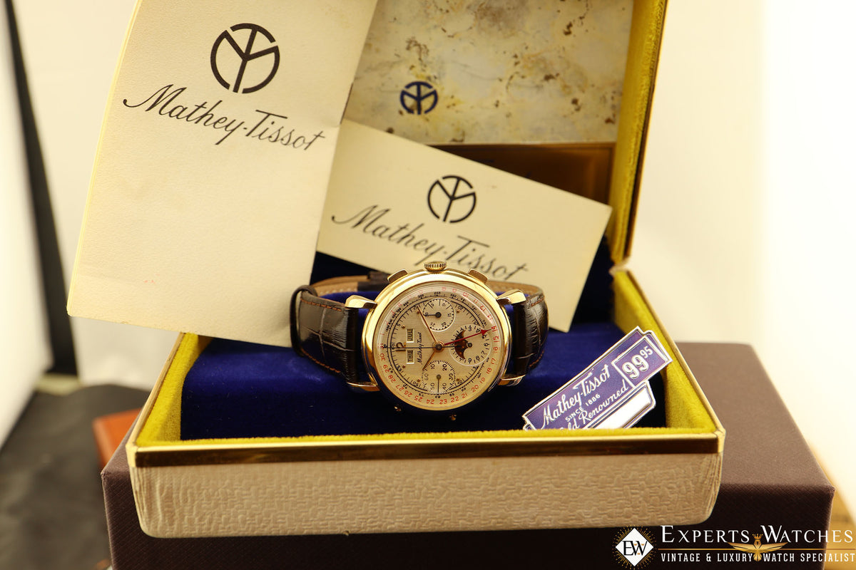 Vintage Serviced 50s Mathey Tissot Chronograph Valjoux 88 Day Date Moo Experts Watches