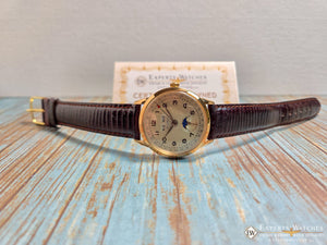 1940's Vintage Cortebert Sport Triple Date Italian Day Moonphase 18k Gold Watch - Experts Watches - Cortebert