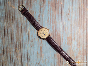 1940's Vintage Cortebert Sport Triple Date Italian Day Moonphase 18k Gold Watch - Cortebert Wristwatches