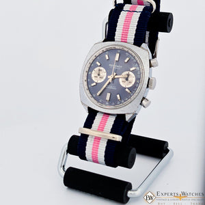 1960's Vintage Regency Chronograph Landeron 248 Sunburst Blue Panda Racing Watch - Regency Wristwatches