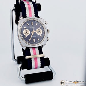 1960's Vintage Regency Chronograph Landeron 248 Sunburst Blue Panda Racing Watch - Regency Wristwatches