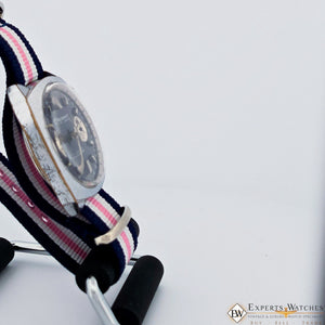 1960's Vintage Regency Chronograph Landeron 248 Sunburst Blue Panda Racing Watch - Regency Wristwatches