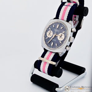 1960's Vintage Regency Chronograph Landeron 248 Sunburst Blue Panda Racing Watch - Regency Wristwatches