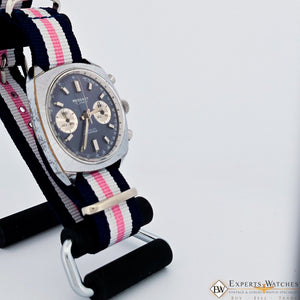 1960's Vintage Regency Chronograph Landeron 248 Sunburst Blue Panda Racing Watch - Regency Wristwatches