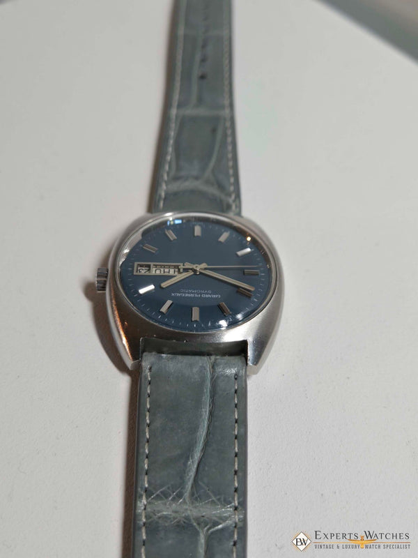 1970's Vintage Girard Perregaux Gyromatic GP Teal Dial Day Date Automatic Watch - Experts Watches - Girard - Perregaux