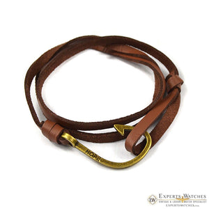 Adjustable Leather Fish Hook Bracelet – Nautical Wrap Style + Free Rope Wrap bag - Experts Watches - Namaste Jewelry By Experts Retail