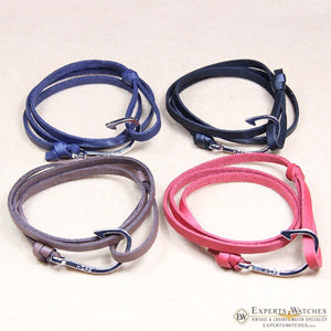 Adjustable Leather Fish Hook Bracelet – Nautical Wrap Style + Free Rope Wrap bag - Experts Watches - Namaste Jewelry By Experts Retail