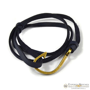 Adjustable Leather Fish Hook Bracelet – Nautical Wrap Style + Free Rope Wrap bag - Experts Watches - Namaste Jewelry By Experts Retail