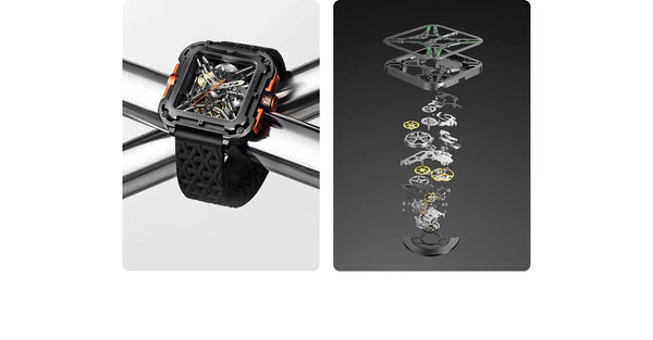 CIGA Design Mechanical Skelton Watch Series X Gorilla Black Orange - Experts Watches - CIGA Design