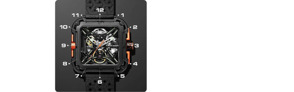 CIGA Design Mechanical Skelton Watch Series X Gorilla Black Orange - Experts Watches - CIGA Design