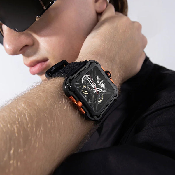 CIGA Design Mechanical Skelton Watch Series X Gorilla Black Orange - Experts Watches - CIGA Design