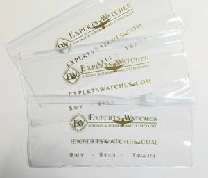 Clear Zipper Watch Pouch Case - Thick PVC - Experts Watches Logo - Experts Watches - Experts Watches