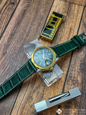 Handmade Genuine Crocodile Leather Watch Strap | Quick‑Release | White Stitch - Experts Watches - Experts Watches