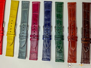 Handmade Genuine Crocodile Leather Watch Strap | Quick‑Release | White Stitch - Experts Watches - Experts Watches