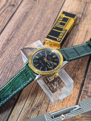 Handmade Genuine Crocodile Leather Watch Strap | Quick‑Release | White Stitch - Experts Watches - Experts Watches