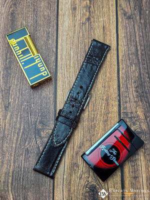 Handmade Genuine Crocodile Leather Watch Strap | Quick‑Release | White Stitch - Experts Watches - Experts Watches