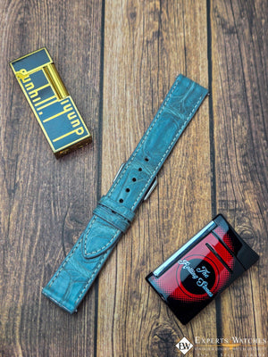 Handmade Genuine Crocodile Leather Watch Strap | Quick‑Release | White Stitch - Experts Watches - Experts Watches