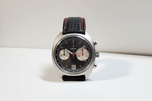 Serviced 1960 Vintage Enicar Big Eye Chronograph Watch Tropical Valjoux 23 Date - Experts Watches - Enicar