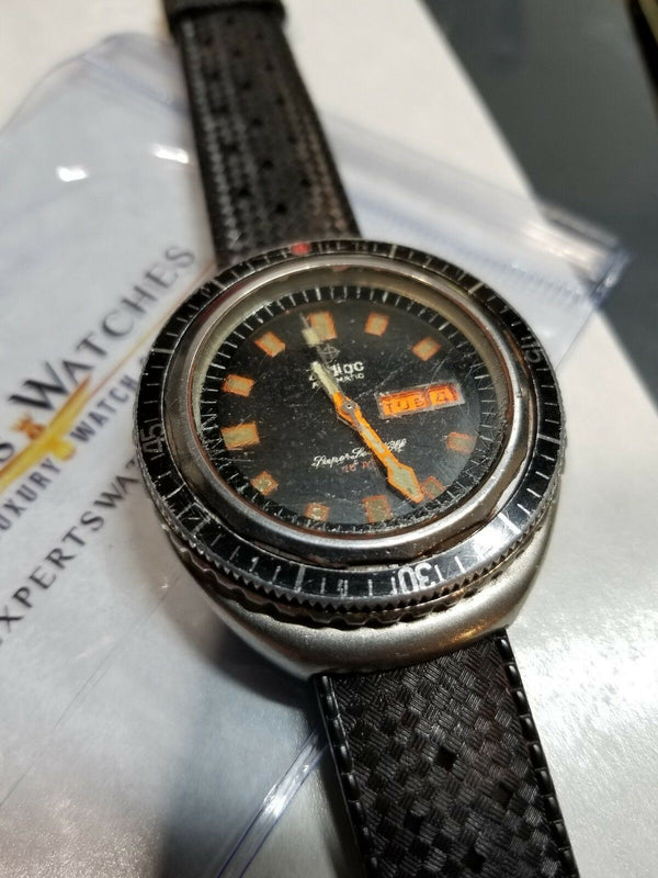 Serviced Vintage 1969's Zodiac Super Sea Wolf Diver Watch Day Date 862 - 836 HBEAT - Experts Watches - Zodiac