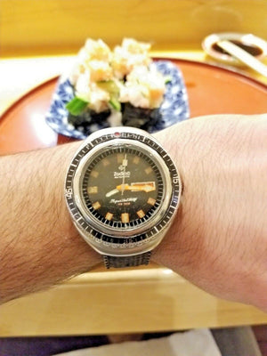 Serviced Vintage 1969's Zodiac Super Sea Wolf Diver Watch Day Date 862 - 836 HBEAT - Experts Watches - Zodiac