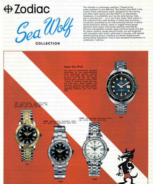 Serviced Vintage 1969's Zodiac Super Sea Wolf Diver Watch Day Date 862 - 836 HBEAT - Experts Watches - Zodiac