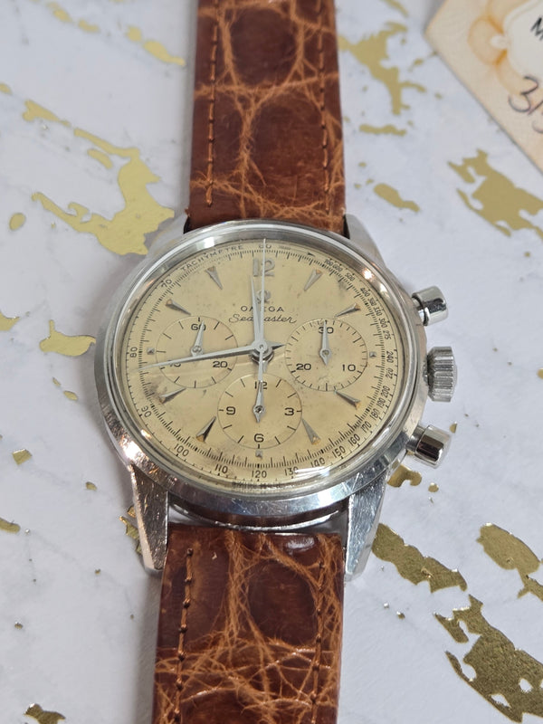 Sold Serviced 1958 Vintage Omega SeaMaster Chronograph Watch CK 2947 Cal 321 - Experts Watches - Omega