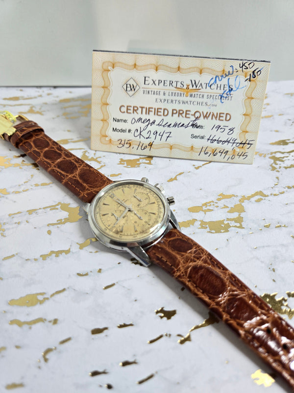 Sold Serviced 1958 Vintage Omega SeaMaster Chronograph Watch CK 2947 Cal 321 - Experts Watches - Omega