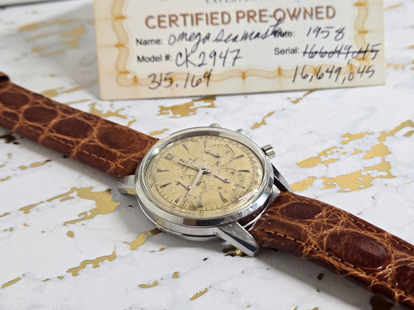 Sold Serviced 1958 Vintage Omega SeaMaster Chronograph Watch CK 2947 Cal 321 - Experts Watches - Omega