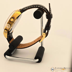 Vintage GRUEN Valjoux 7734 Gold Plate Chronograph Watch Raspberry Panda Dial CPO - Experts Watches - Gruen