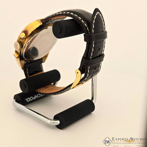 Vintage GRUEN Valjoux 7734 Gold Plate Chronograph Watch Raspberry Panda Dial CPO - Experts Watches - Gruen