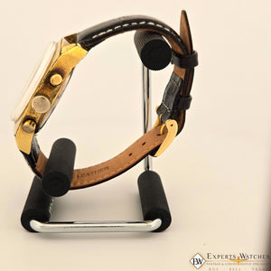 Vintage GRUEN Valjoux 7734 Gold Plate Chronograph Watch Raspberry Panda Dial CPO - Experts Watches - Gruen