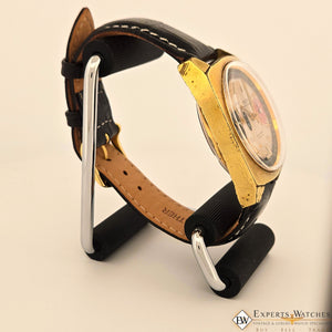 Vintage GRUEN Valjoux 7734 Gold Plate Chronograph Watch Raspberry Panda Dial CPO - Experts Watches - Gruen