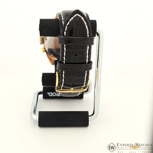 Vintage GRUEN Valjoux 7734 Gold Plate Chronograph Watch Raspberry Panda Dial CPO - Experts Watches - Gruen