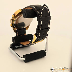 Vintage GRUEN Valjoux 7734 Gold Plate Chronograph Watch Raspberry Panda Dial CPO - Experts Watches - Gruen