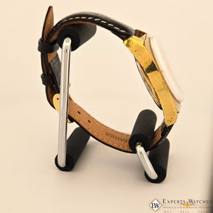 Vintage GRUEN Valjoux 7734 Gold Plate Chronograph Watch Raspberry Panda Dial CPO - Experts Watches - Gruen