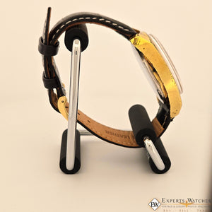 Vintage GRUEN Valjoux 7734 Gold Plate Chronograph Watch Raspberry Panda Dial CPO - Experts Watches - Gruen