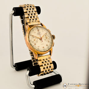 Vintage Rare Enicar Pre Sherpa Chronograph Gold Plated Venus 188 17J Mens Watch - Experts Watches - Enicar