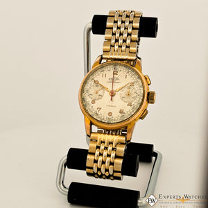 Vintage Rare Enicar Pre Sherpa Chronograph Gold Plated Venus 188 17J Mens Watch - Experts Watches - Enicar